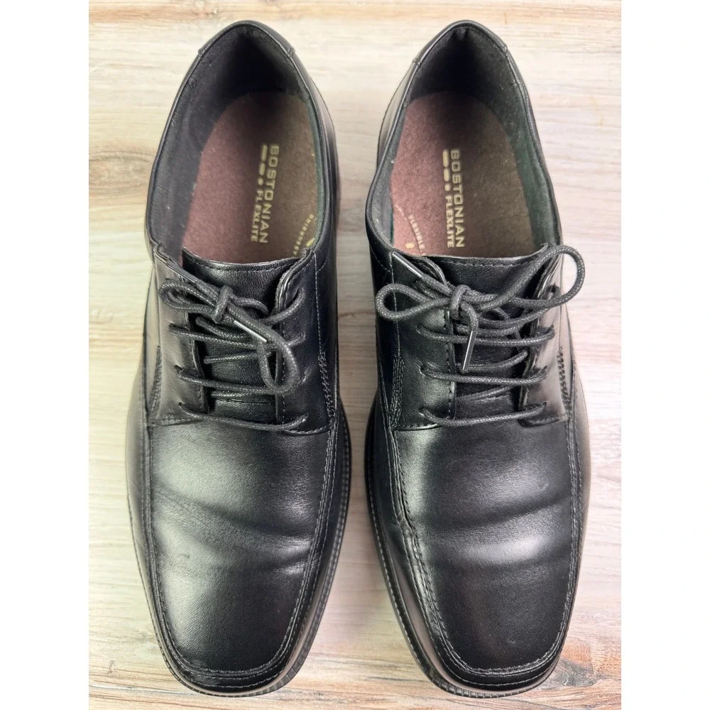Bostonian Flexlite Ipswich Mens 12 XW Black Leather Bicycle Toe Dress Shoes